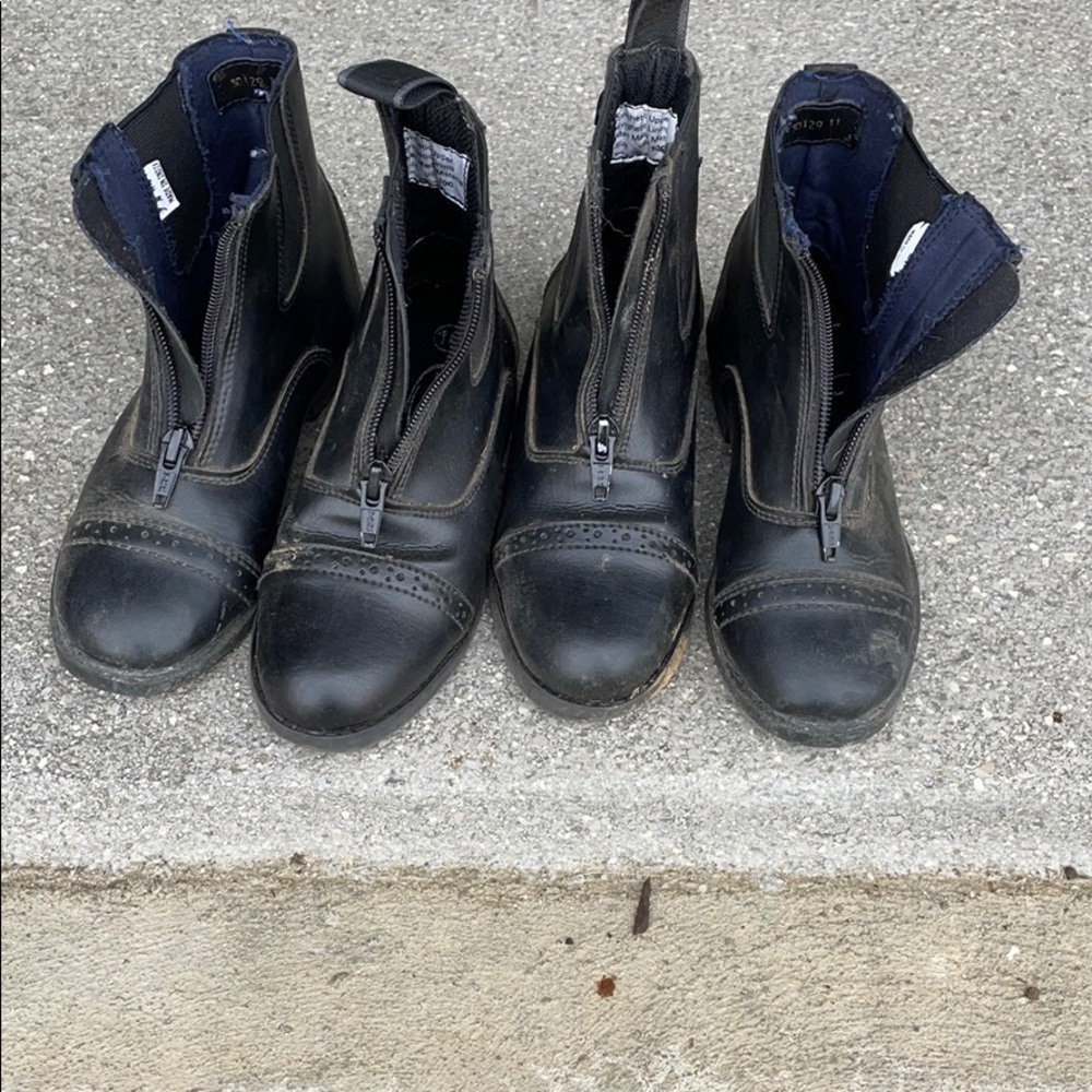Two pair of toddler girl English riding boots